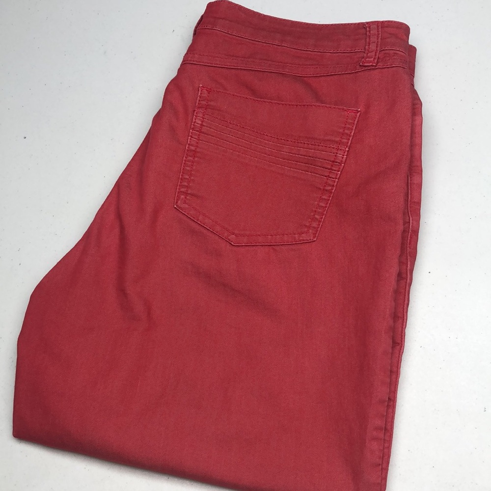 PREMIUM FRENCH DRESSING JEANS FDJ RED HIGH-RISE OLIVIA CAPRIS 10/30x20 ⭐️